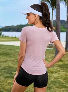 Yoga Basic Camiseta deportiva transpirable suave - Rosa - Ver 2