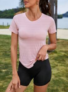 Yoga Basic Camiseta deportiva transpirable suave - Rosa - Ver 5