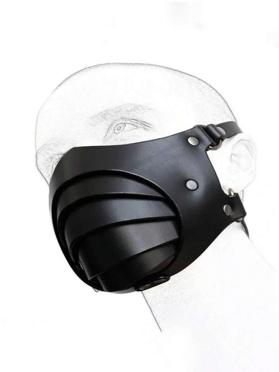 1入組女士鉚釘細節時尚戲服面罩適合派對 - 黑色 - 查看 1