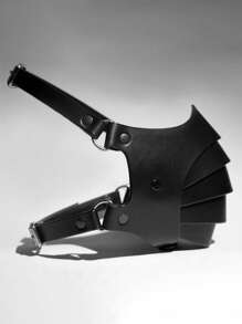 1入組女士鉚釘細節時尚戲服面罩適合派對 - 黑色 - 查看 2