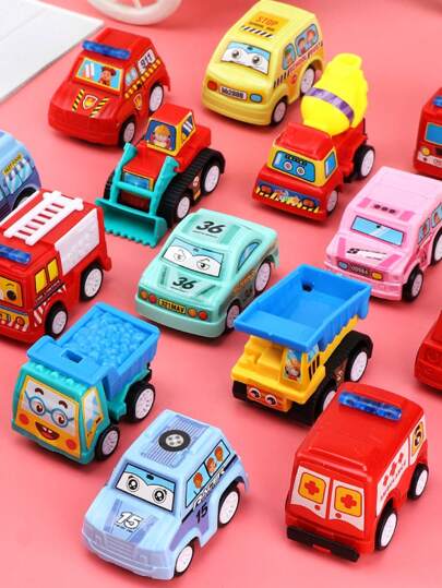 4入組卡通汽車設計隨機貓逗貓玩具互動