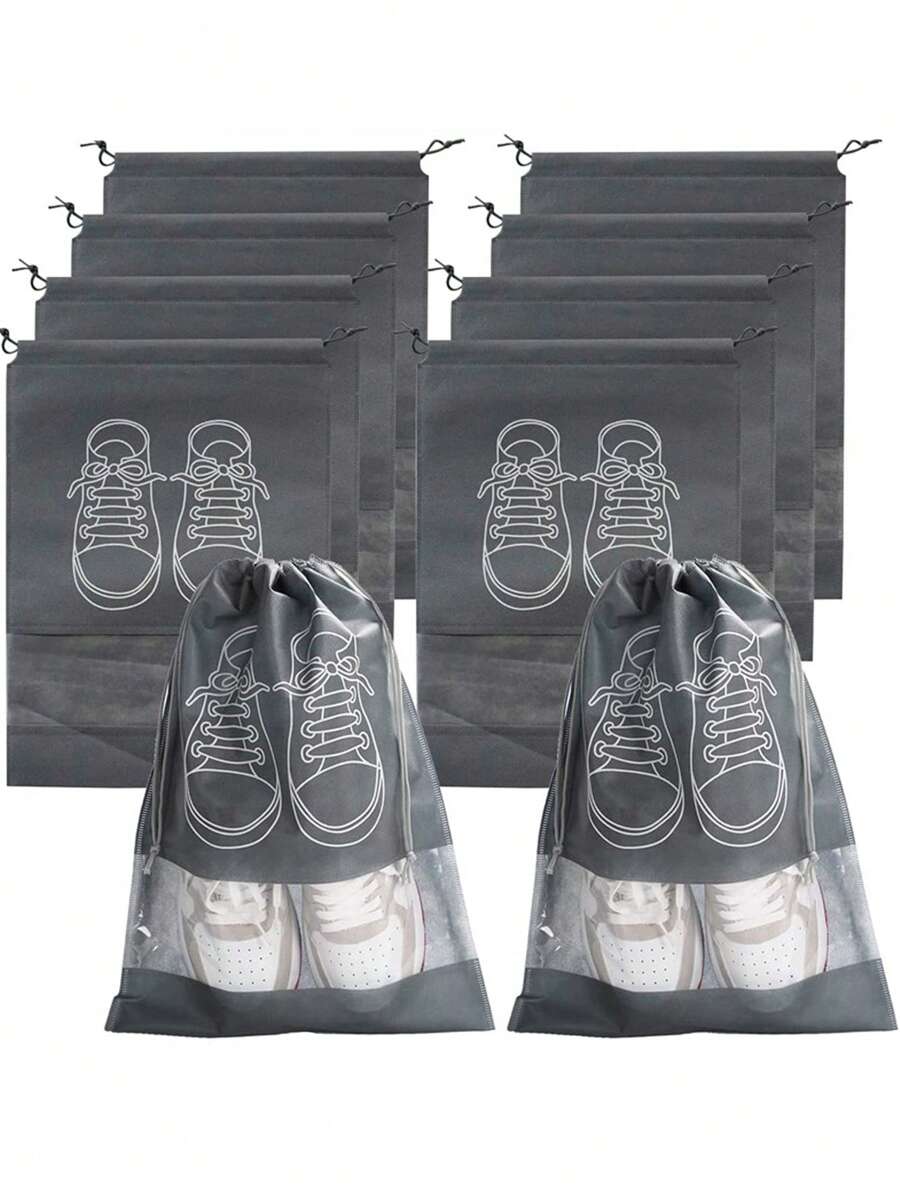 5入組灰色懸掛鞋子收納,鞋包,服裝收納袋 - 灰色 - 查看 1