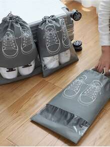 5入組灰色懸掛鞋子收納,鞋包,服裝收納袋 - 灰色 - 查看 2