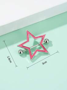 Star Decor Nipple Ring - Multicolor - View 3