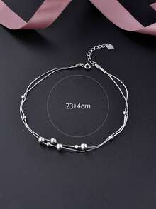 珠子裝飾銀腳錬
