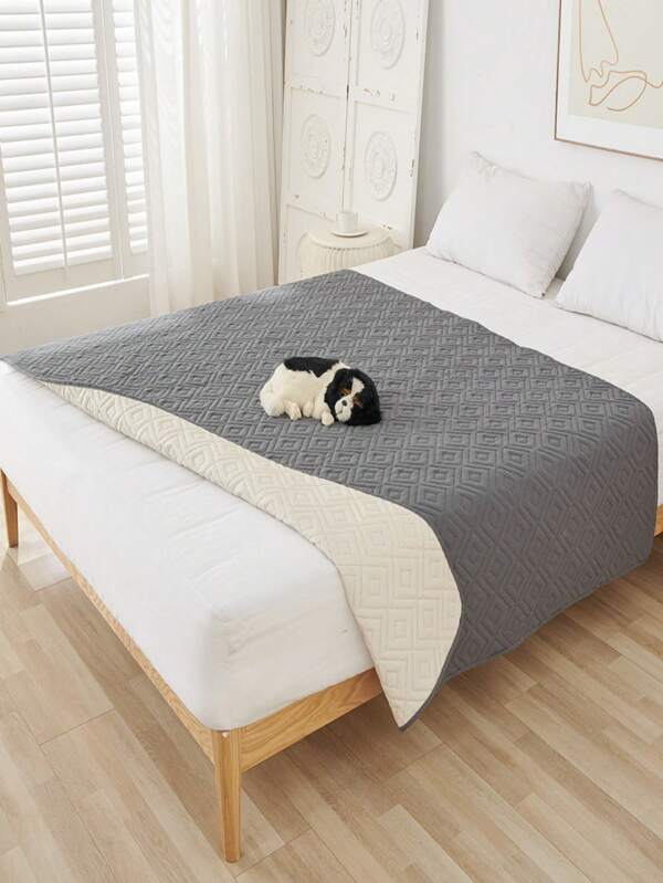 1pc Geometric Jacquard Water Proof Pet Bed Mat For Dog And Cat For