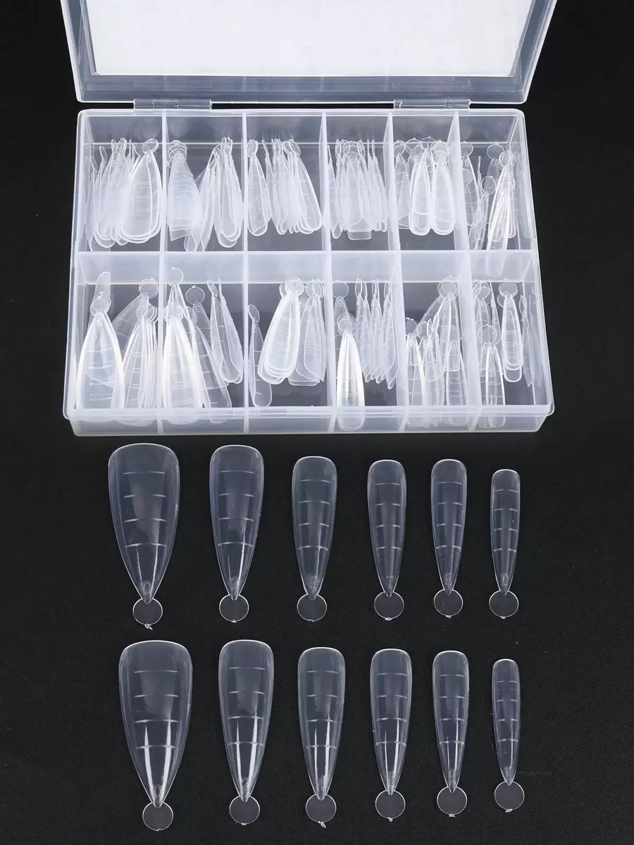 FULL BEAUTY 120 件指甲延长模具、美甲用品、美甲工具、美甲工具、返校、指甲、按压指甲的美甲工具 - 無色 - 查看 1