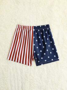 男嬰美式印花腰部抽繩泳褲 - 彩色 - 查看 2