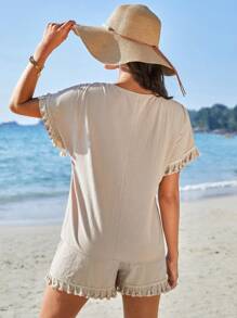 SHEIN 孕婦蝙蝠袖上衣和短褲