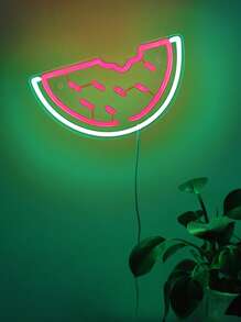 1入組西瓜形霓虹燈創意PS水果設計家居裝飾LED霓虹燈 - 彩色 - 查看 3