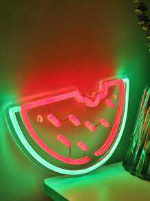 1入組西瓜形霓虹燈創意PS水果設計家居裝飾LED霓虹燈 - 彩色 - 查看 5