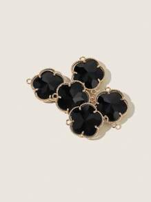 5 cái/bộ Phụ kiện trang sức DIY thiết kế hoa - màu đen - Xem 2
