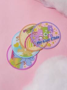 SHEIN X Care Bears 4入組卡通圖案杯墊