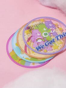 SHEIN X Care Bears 4入組卡通圖案杯墊
