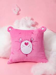 SHEIN X Care Bears 45*45 3D卡通熊刺绣靠垫套（不含填充物）Ins风格沙发套、床套 - 粉色 - 查看 1