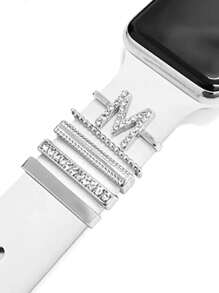 St.Siabe 5pcs/4pcs Silicone Rings Compatible With Apple Watch 45mm 44mm 42mm 41mm 40mm 38mm Compatible With Apple Watch Series 8 7 6 5 4 3 2 1 Bling Bands, Also Fits 20mm And Other Smartwatches