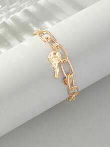 1 Cái Thời Trang Hợp Kim Kẽm Móc Khóa Hình Trái Tim Nữ Vòng Tay Ngày Quà Tặng - Vàng - Xem 2