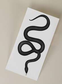 1 hoja Pegatina tatuaje con estampado de serpiente - Negro - Ver 4
