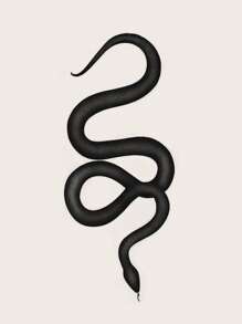 1 hoja Pegatina tatuaje con estampado de serpiente - Negro - Ver 5