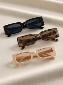 Bộ 3 chiếc kính nhựa hình chữ nhật kiểu Bohemian dành cho nữ, thích hợp cho trang phục lễ hội, tiệc bãi biển, quà tặng ngày lễ, phụ kiện thời trang đường phố, cũng phù hợp cho kỳ nghỉ hè ở bãi biển, các hoạt động ngoài trời, du lịch, tựu trường, phong cách sinh viên, diện mạo trong khuôn viên trường. - Nhiều màu - Xem 1