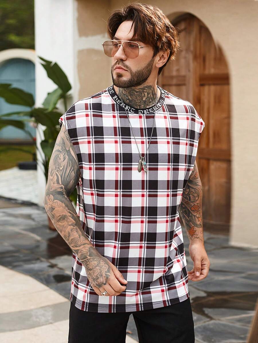 Manfinity Homme Men Plaid Print Tank Top - Multicolor - View 1