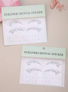 1 Pieza Pegatina De Piedras Preciosas Simulada 3d Plateada Y Multicolor Para Maquillaje/cosplay Hecho En Casa Y Decoración Facial De Fiesta - Multicolor - Ver 1