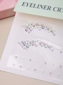 1 Pieza Pegatina De Piedras Preciosas Simulada 3d Plateada Y Multicolor Para Maquillaje/cosplay Hecho En Casa Y Decoración Facial De Fiesta - Multicolor - Ver 3