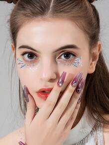 1 pieza Pegatina tatuaje facial con diamante de imitación