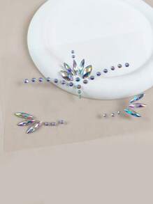 1 pieza Pegatina tatuaje facial con diamante de imitación