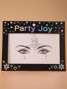 Party Joy 2 piezas Pegatina tatuaje facial con diamante de imitación - Multicolor - Ver 5