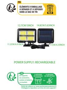 1 đèn lồng năng lượng mặt trời ABS, đèn lồng năng lượng mặt trời ngoài trời tối giản cho gia đình, đèn chiếu sáng ngoài trời cho lối đi, sân, hiên - trắng - Xem 4