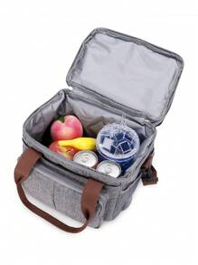 1pc Baby Multi-compartment Polyester Diaper Bag - Grey - View 5