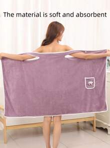 1 pieza Bata de baño con diseño de lazo - Rosa - Ver 2