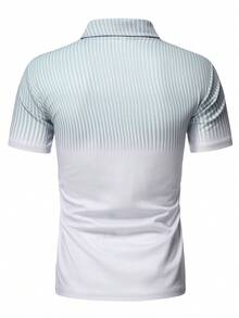 Manfinity Homme Men Striped Print Polo Shirt - White - View 2
