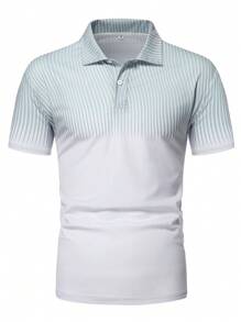 Manfinity Homme Men Striped Print Polo Shirt - White - View 8