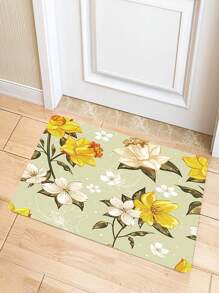 1入組花卉圖案地毯 - 薄荷綠 - 查看 5