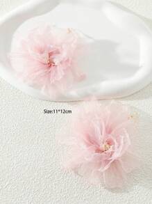 1 đôi bông tai thả hoa thời trang cho nữ dự tiệc - Hồng - Xem 3