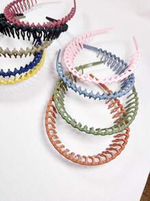 9pcs Solid Wave-Shape Hair Claw Casual - Multicolor - View 3