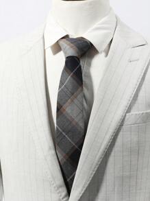 1入組男士格紋圖案休閒領帶適合日常生活 - 彩色 - 查看 2