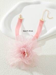 1 vòng cổ trang trí hoa thời trang cho phụ nữ dự tiệc - Hồng - Xem 3