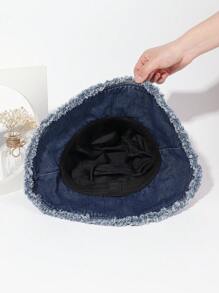 1入組女式兩色毛邊休閒漁夫帽適合日常生活 - 彩色 - 查看 4