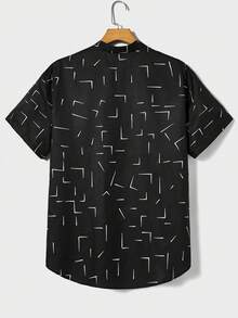 EASEVO Men Plus Geo Print Shirt - Black - View 2