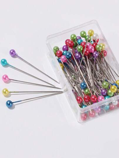 1盒隨機顏色球裝飾絲巾針，耐用、多功能且時尚