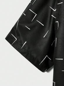 EASEVO Men Plus Geo Print Shirt - Black - View 4