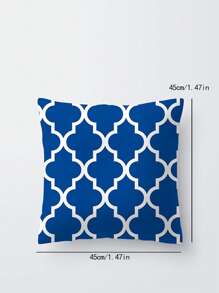 Vỏ đệm in hình học không có chất độn - Màu xanh lam - Xem 2