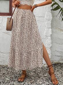 Breezaya Jupe à imprimé floral fendu