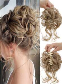 Short Body Wave Synthetic Hair Buns - Gold - View 1
