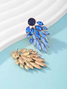 水鑽裝飾耳環 - 寶藍色 - 查看 4