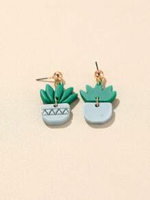 1 đôi bông tai hình cây bằng thép không gỉ thời trang cho phụ nữ để trang trí hàng ngày - Nhiều màu - Xem 2