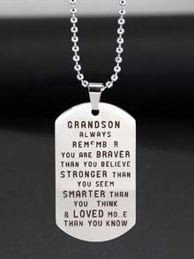 1件不鏽鋼項鍊作為孫子女的聖誕禮物 - 銀色 - 查看 3